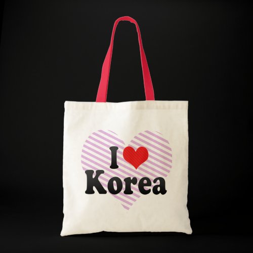 I Love Korea Tote Bags
