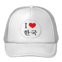 I Love Korea Hats
