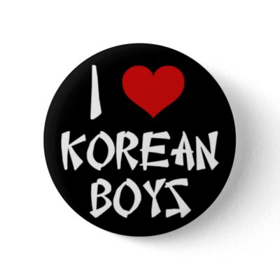 I Love Korean Boys buttons