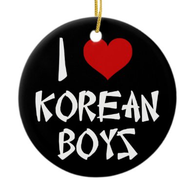 I Love Korean Boys ornaments