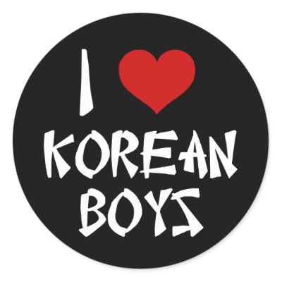 I Love Korean Boys Round Sticker