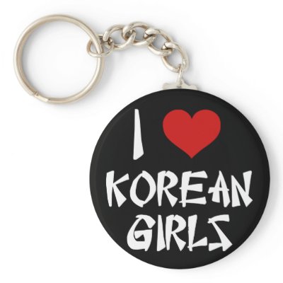 I Love Korean Girls keychains