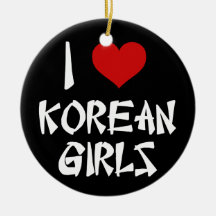 I Love Korean Girls Ornament