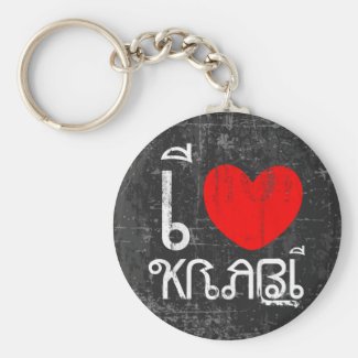 I Love Krabi or I Heart Krabi Keychain