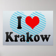I Love Krakow, Poland Print