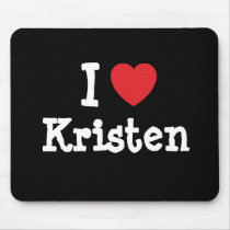 I love Kristen heart T-Shirt mousepads