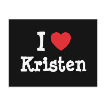 I love Kristen heart T-Shirt postcards