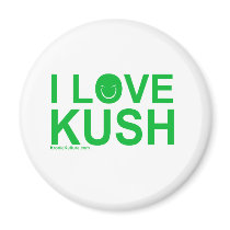 I Love KUSH funny 420 stoner chick dude chronic magnets