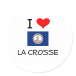 I Love La Crosse Virginia Round Sticker