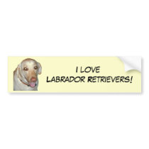 I love Labrador Retrievers! Bumper Sticker bumper stickers
