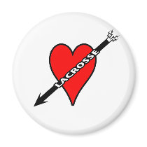 I Love Lacrosse Heart Magnet