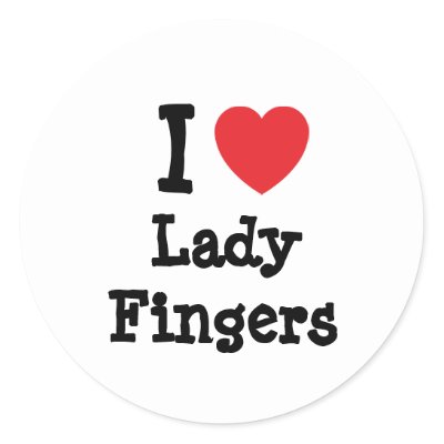 love heart fingers. I love Lady Fingers heart