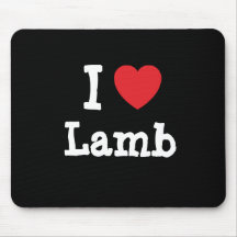 I love Lamb heart T-Shirt Mouse Pads