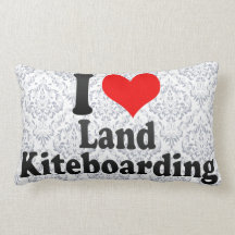 I love Land Kiteboarding Throw Pillow