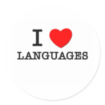 I Love Languages Round Stickers