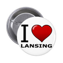 I LOVE LANSING,MI - MICHIGAN BUTTON