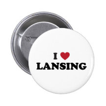 I Love Lansing Michigan Buttons