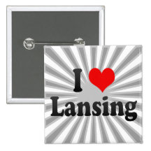 I Love Lansing, United States Button