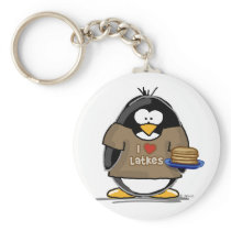 I Love Latkes Penguin Key Chain