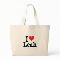 I love Leah heart T-Shirt bags