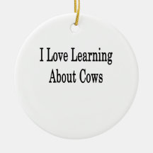 I Love Learning About Cows Christmas Tree Ornament