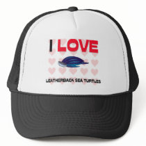 I Love Leatherback Sea Turtles hats