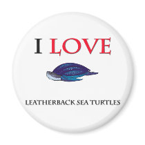 I Love Leatherback Sea Turtles magnets