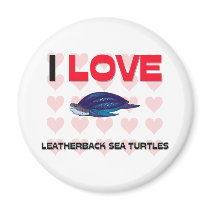 I Love Leatherback Sea Turtles magnets