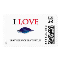 I Love Leatherback Sea Turtles postage