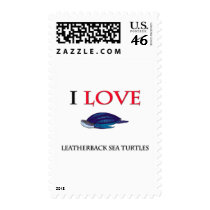 I Love Leatherback Sea Turtles postage