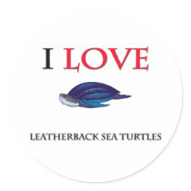 I Love Leatherback Sea Turtles stickers