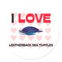 I Love Leatherback Sea Turtles stickers