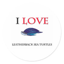 I Love Leatherback Sea Turtles stickers