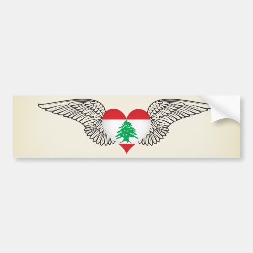 I Love Lebanon -wings Bumper Stickers