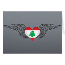 I Love Lebanon -wings Greeting Cards