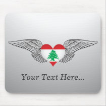 I Love Lebanon -wings Mousepad