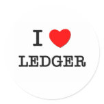 I Love Ledger Round Stickers