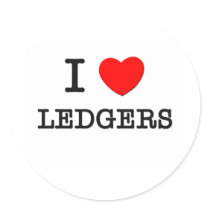 I Love Ledgers Round Stickers