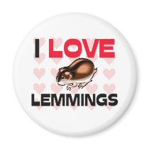 I Love Lemmings magnets by AnimalShirts I Love Lemmings magnets