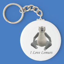 I Love Lemurs Keychain