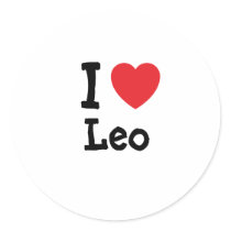 I love Leo heart custom personalized stickers by funnycustomtshirts I love Leo heart custom personalized stickers