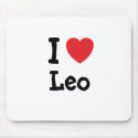 I love Leo heart T-Shirt mousepads