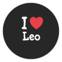 I love Leo heart T-Shirt stickers