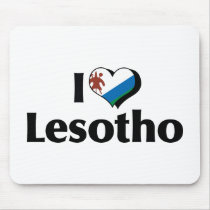 I Love Lesotho Flag Mouse Pad