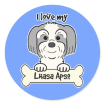 I Love Lhasa Apso stickers