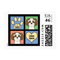 I Love Lhasa Apsos Postage Stamp