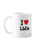 I love Lidia heart T-Shirt Coffee Mugs