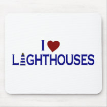 I Love Lighthouses Mouse Pads