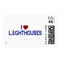 I Love Lighthouses Postage Stamps