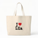 I love Lila heart T-Shirt bags